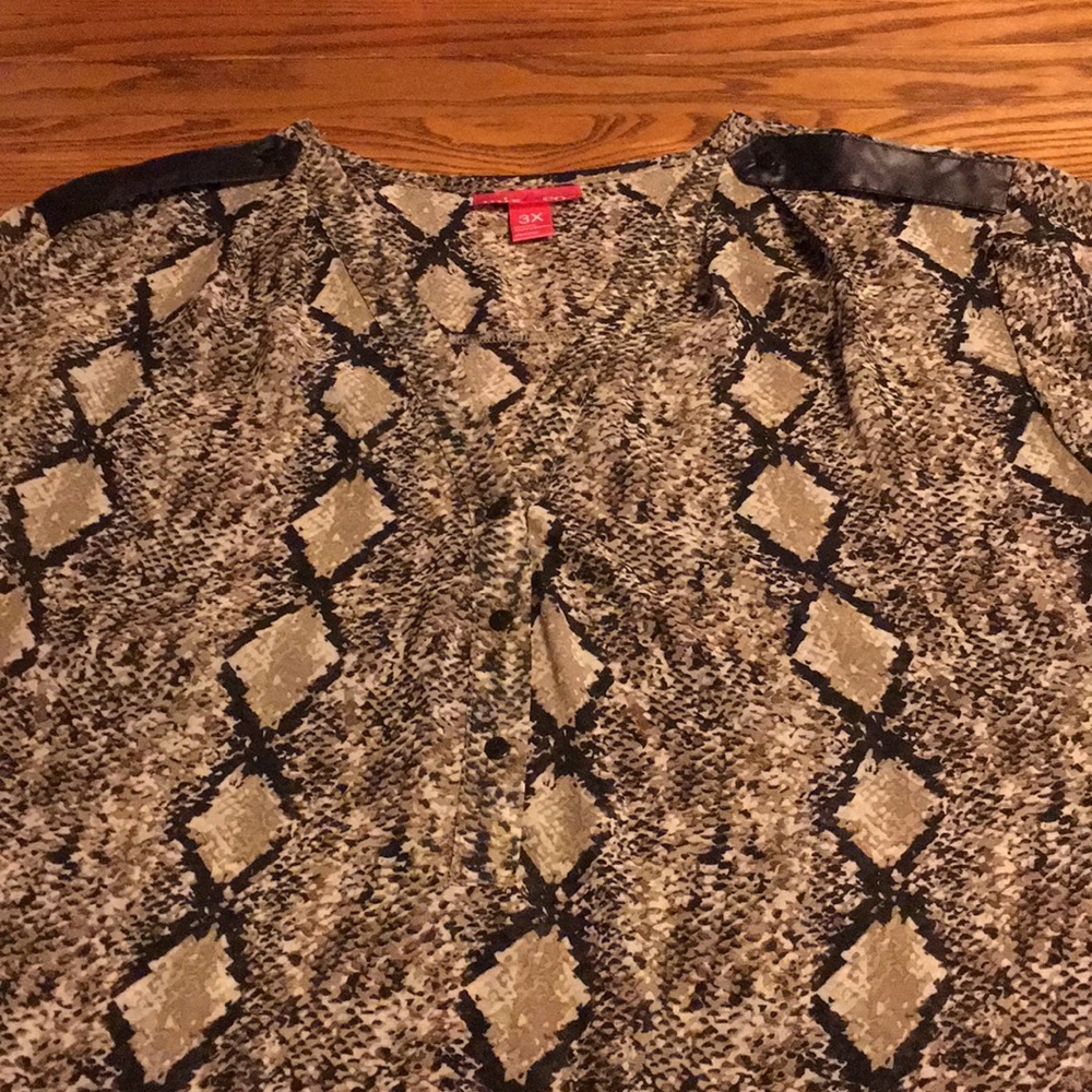 Python printed sheer blouse